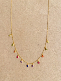 colar gotinhas coloridas em prata 925 - comprar online