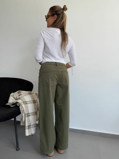 Pantalon de gabardina con cintura de elastico - comprar online
