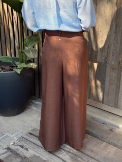 Pantalón wide leg amplio con tablas - comprar online