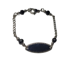 Pulsera Grabable Acero Quirúrgico Eslabones Negros