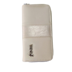 Billetera Doble Cierre Beige Trendy