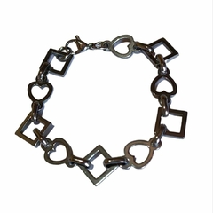 Pulsera Rombo-corazones Acero Quirúrgico