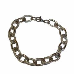 Pulsera Cadena Eslabones Labrados Acero Quirúrgico