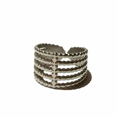 Anillo Quíntuple Pelotitas Abierto Acero Quirúrgico