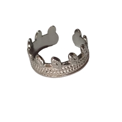 Anillo Hojas Corona Abierto Acero Quirúrgico