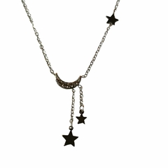 Cadena Dije Luna Y Estrellas Acero Quirúrgico