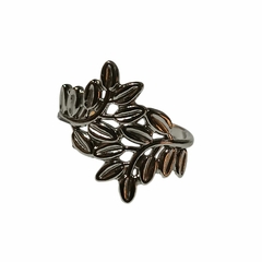 Anillo Regulable Hojas Cruzadas Talle 18 Acero Quirúrgico
