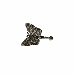 Aro Earcuff Mariposa Cubic Acero Quirúrgico