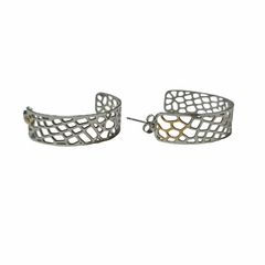 Aros Semi Argollas Detalles Dorado Acero Quirúrgico