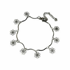 Pulsera Barritas Florcitas Acero Quirúrgico