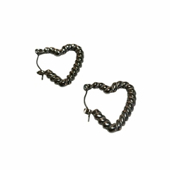 Aros Argollas Corazon Torzadas Acero Quirúrgico