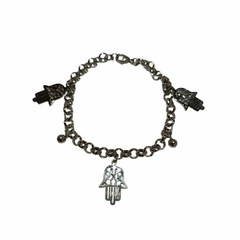 Pulsera Rolo Mano De Fátima Acero Quirúrgico