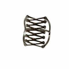 Anillo Zig Zag Cubic Acero Quirúrgico Talle 18