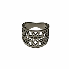 Anillo Margarita Con Cubic Acero Quirúrgico Talle 17