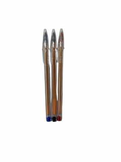 Lapiceras Bic fine rojo, azul y verde