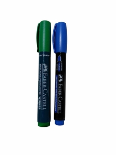 Marcador permanente Faber Castell Rojo y Azul