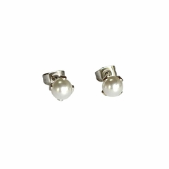 Aros perla engarzadas 6 mm