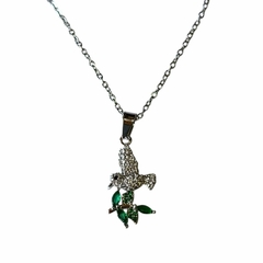 Cadena Colibri con cubic verde 45 a 50 cm