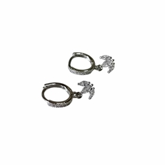 Aros flor de loto con cubic 12 mm