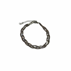 Pulsera clapton aplanada trenzada 19 cm