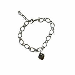 Pulsera dije corazon 18 a 21 cm