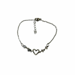 Pulsera corazones punto de luz 18 cm a 20 cm