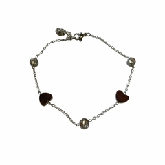 Pulsera corazones punto de luz 18 cm a 21 cm