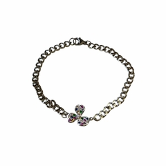 Pulsera flor stras colores 18 cm