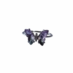 Anillo mariposa violeta talle 17