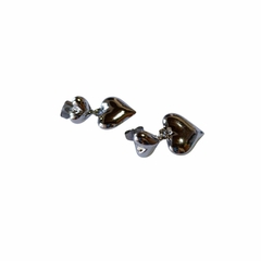 Aros colgantes dos corazones 25 mm por 15 mm