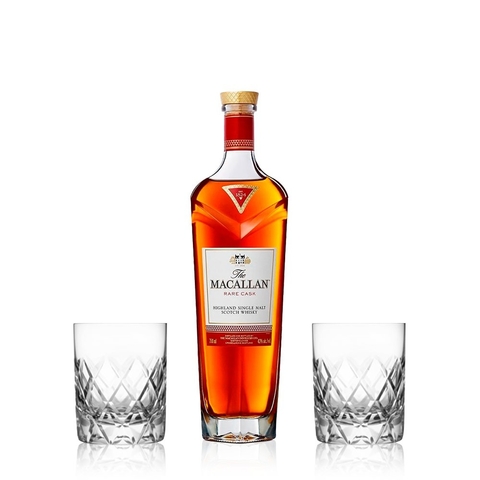 Macallan Rare cask + 2 vasos tallados