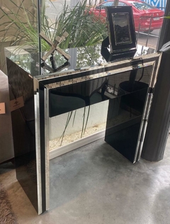 RECIBIDOR 1 CAJÓN NEGRO MARCO COMBINADO CON ESPEJO - comprar online