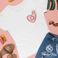 T-Shirt Feminina Donnut Gatinho na internet