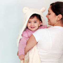 manta osuna corderito soft de bebe, con orejas de oso, abrigo