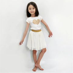 Pollera Microtul "Juana" - Bebé | Natural & dorado - comprar online