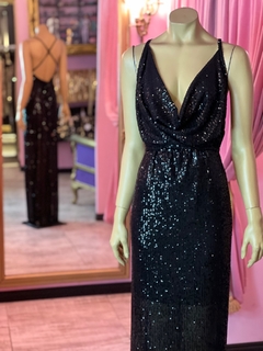 Vestido Agatha largo Micropalliettes lineal Art. 17543