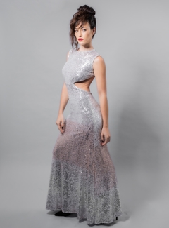Vestido Panther Micropalliettes lineal sirena sin plumas Art. 17536