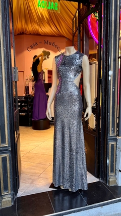 Vestido Panther Micropalliettes lineal sirena sin plumas Art. 17536