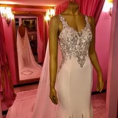 Vestido corte sirena bordado - comprar online