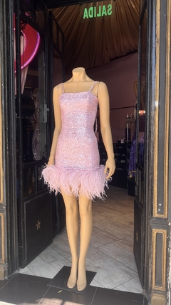 Vestido Imperio con plumas Art. 17632 en internet
