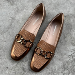 Mocassim Corrente Bronze - Lumendonça Calçados
