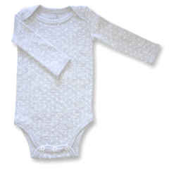Body Infantil Bebê Menina - Poá Cinza Mescla