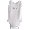 Body Regata Bebê Infantil Menin0 - Branco Bordado