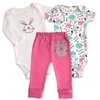 Conjunto Infantil Bebê Body e Calça Menina - Coelha - 3 peças