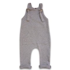 Jardineira Infantil Unissex - Overalls Cinza Mescla
