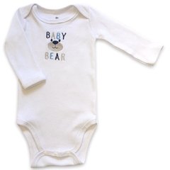 Body Infantil Bebê Menino Manga Longa - Bordado Baby Bear - Gato Goiaba Moda Infantil e Moda Bebê