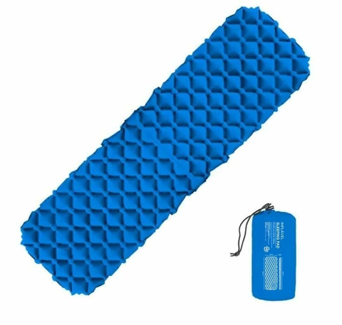 Isolante Térmico Inflável Camping Light Trekking Inka Trail Azul