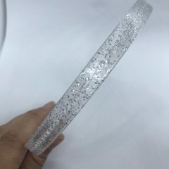Tiara de dentinho com glitter 10mm incolor - ANALI FITAS E LAÇOS