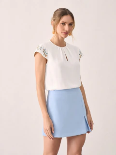 Blusa Bordado Ponto Cruz Silvia - comprar online