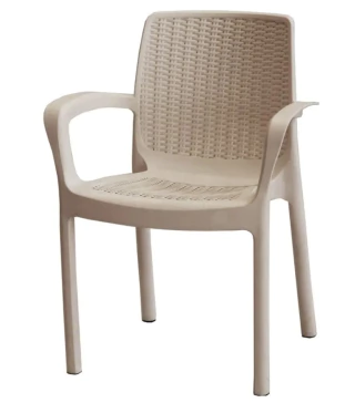 Silla Guinea estilo Ratán Voss 2000 GRAFITTO MOKKA BLANCA CAPUCCHINO - Gomplástica